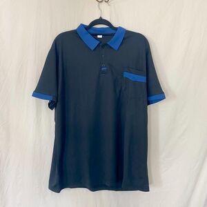 NWOT Black & Blue Polo Shirt Size XL